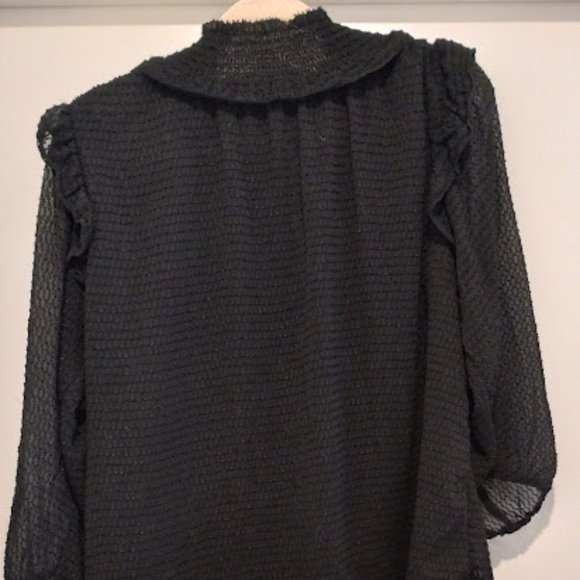 Zac and Rachel High ruffle neck long sleeve blouse size Large - Picture 4 of 4